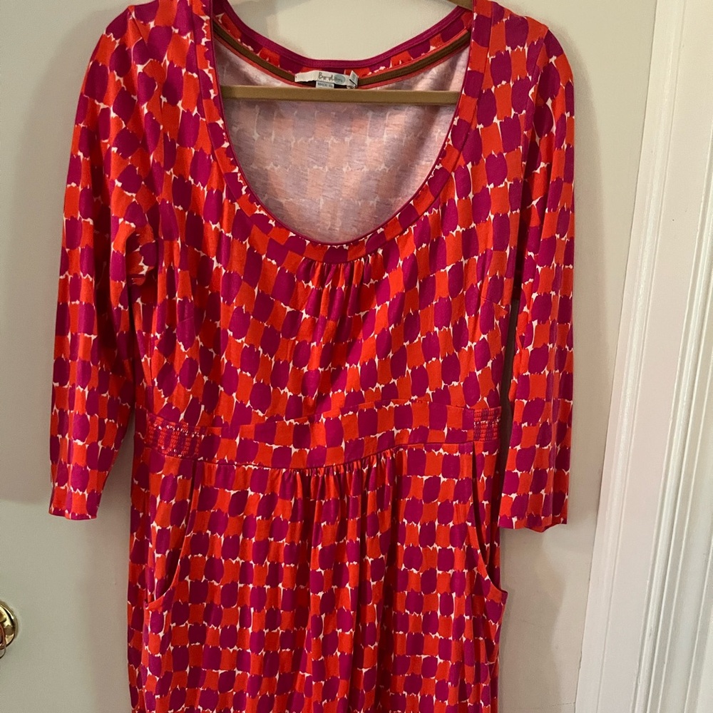 Vibrant orange and hot pink dress from Boden 10R